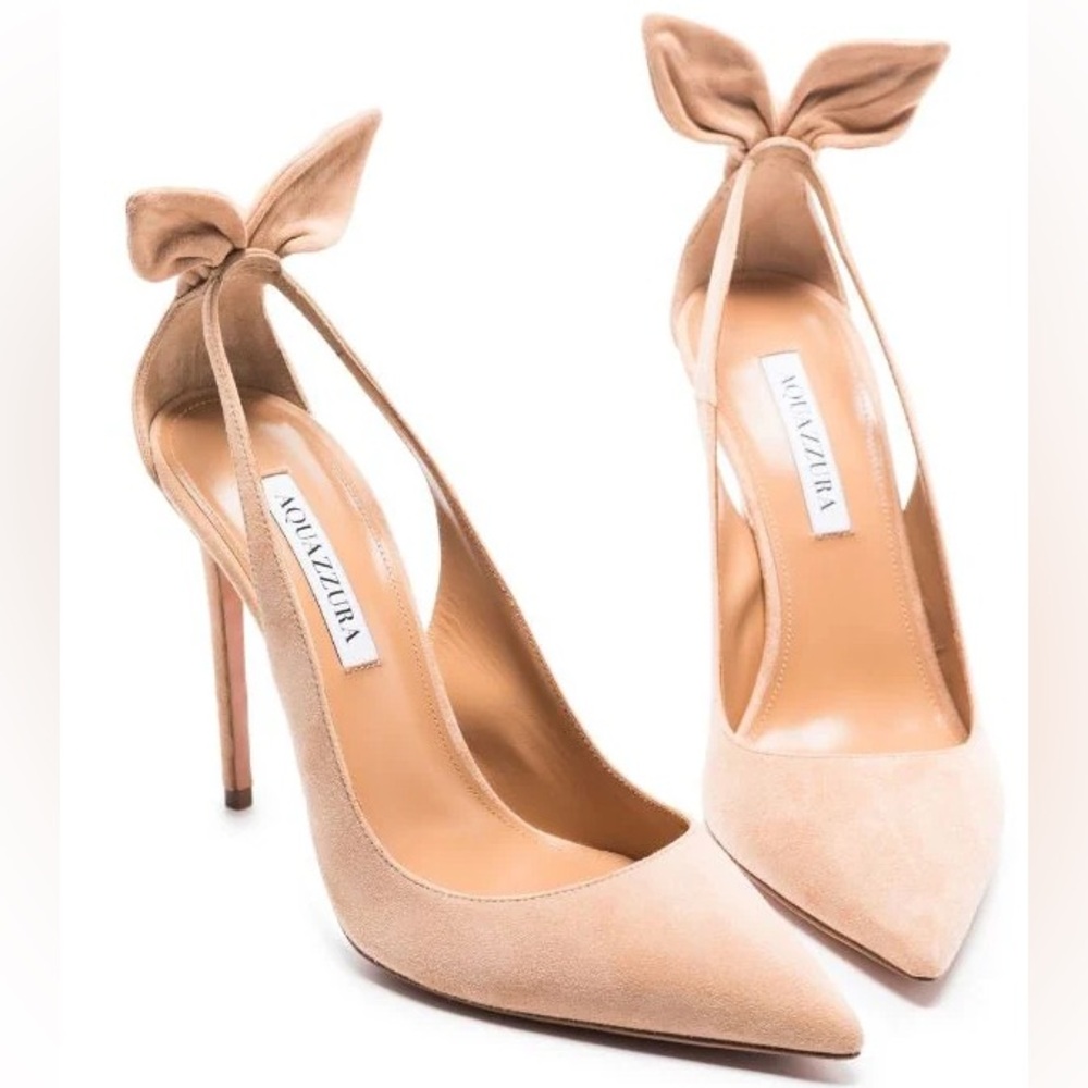 New Aquazzura deneuve Bow Tie Pump Neutral 105 39 $850